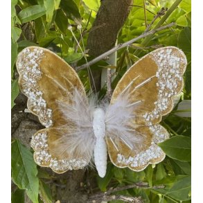 Sommerfugle i 3 ass farver nude, rosa og guld 